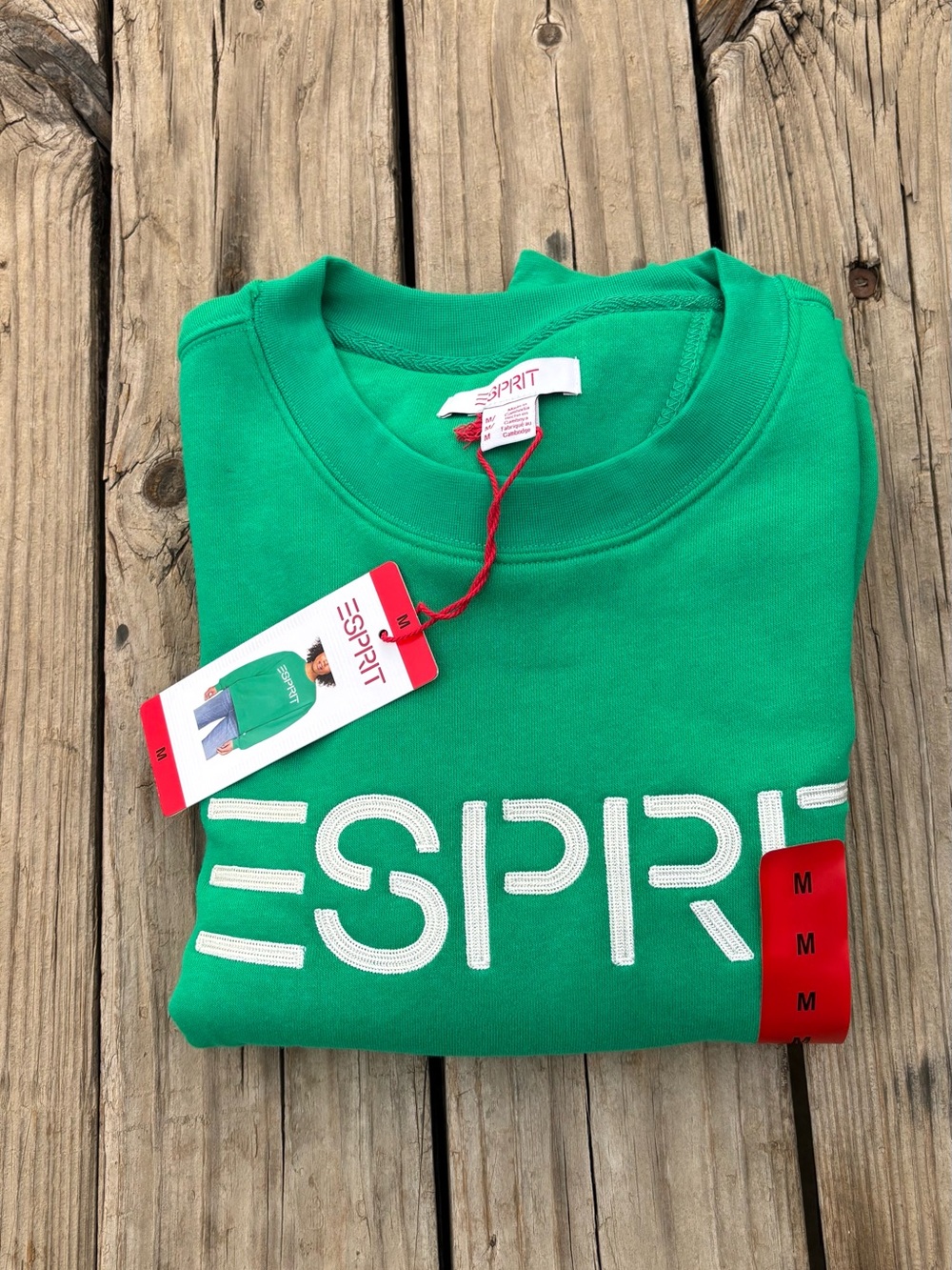 Esprit Bright Green Logo Crewneck Sweatshirt